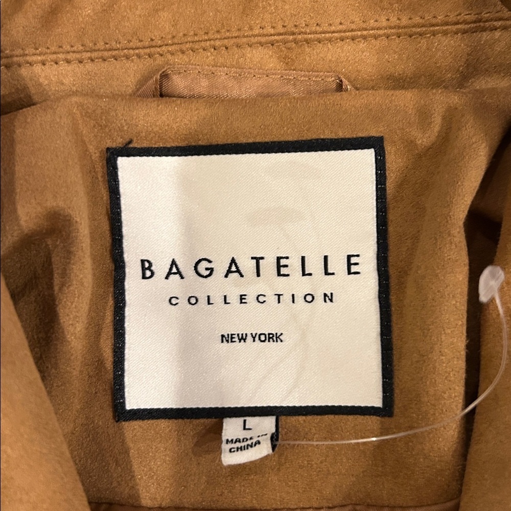 Bagatelle Cropped Jacket with Contrast Trim - Tan L - Picture 5 of 5